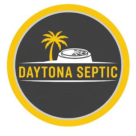 a palm tree beside a septic tank and Daytona Septic written below.