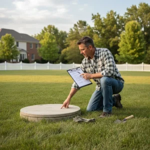Florida homeowner practicing proper septic tank maintenance