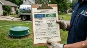 Comparison of septic tank pumping cost versus ongoing maintenance