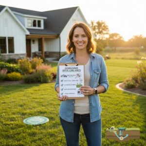 Homeowner practicing proper septic system care habits