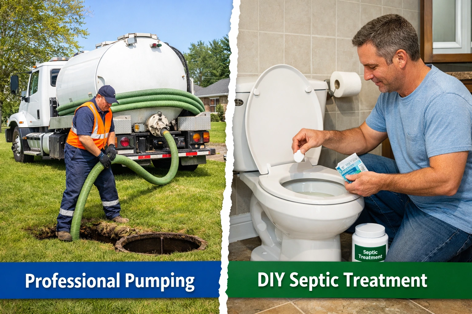 Comparison between septic tank treatments and septic tank pumping
