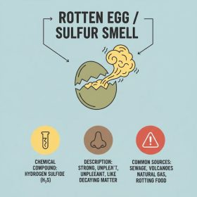 Rotten egg smell caused by hydrogen sulfide from septic tank